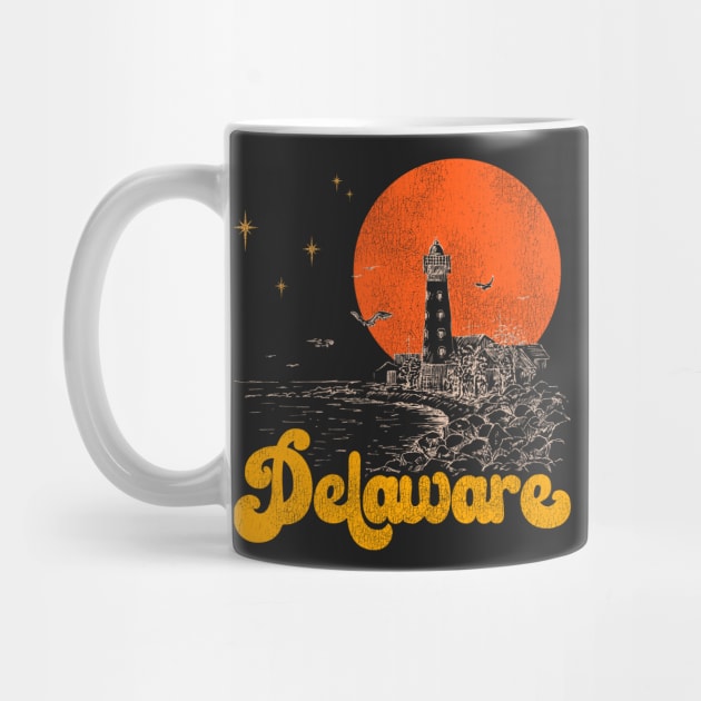 Vintage State of Delaware Mid Century Distressed Aesthetic by darklordpug